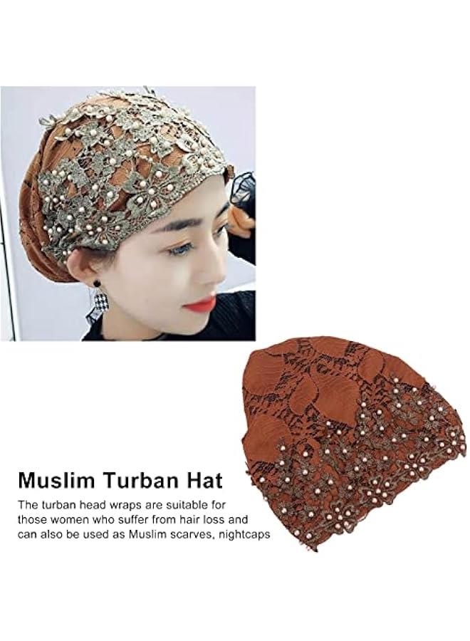 Fashion Hijabs for Women , Women Flower Elastic Turban Beanie heads Scarf wrap Chemo hat hat for Cancer Patient , Fleece Hair Hat for Women Daily Use and Gift (brown) - Image 2