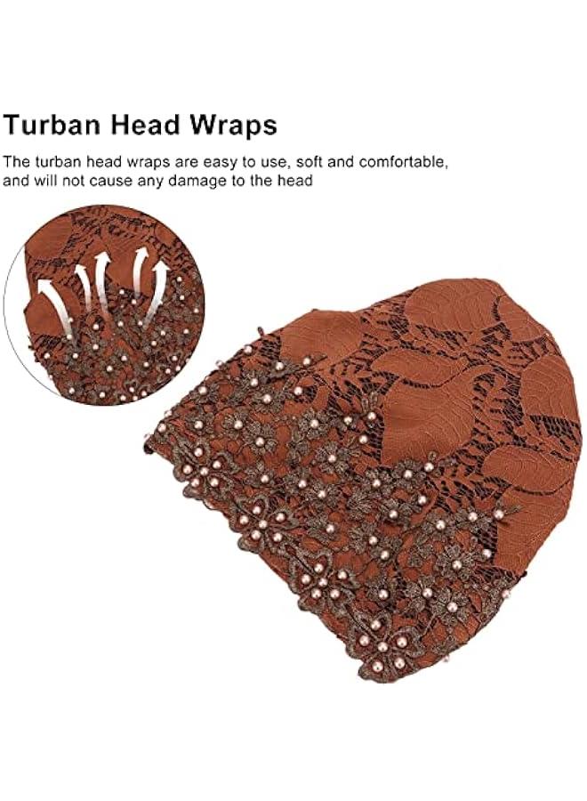 Fashion Hijabs for Women , Women Flower Elastic Turban Beanie heads Scarf wrap Chemo hat hat for Cancer Patient , Fleece Hair Hat for Women Daily Use and Gift (brown) - Image 4