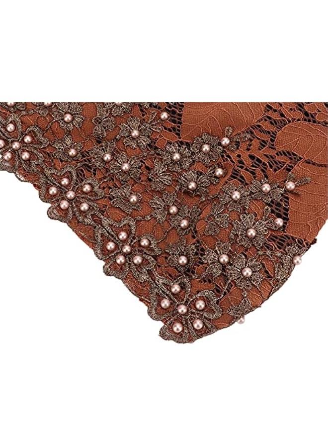 Fashion Hijabs for Women , Women Flower Elastic Turban Beanie heads Scarf wrap Chemo hat hat for Cancer Patient , Fleece Hair Hat for Women Daily Use and Gift (brown) - Image 5