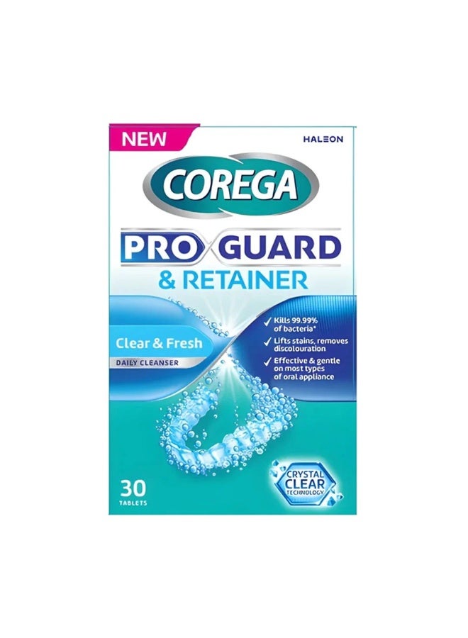 اقراص تنظيف اطقم الاسنان برو جارد من كوريغا 30 قرص
