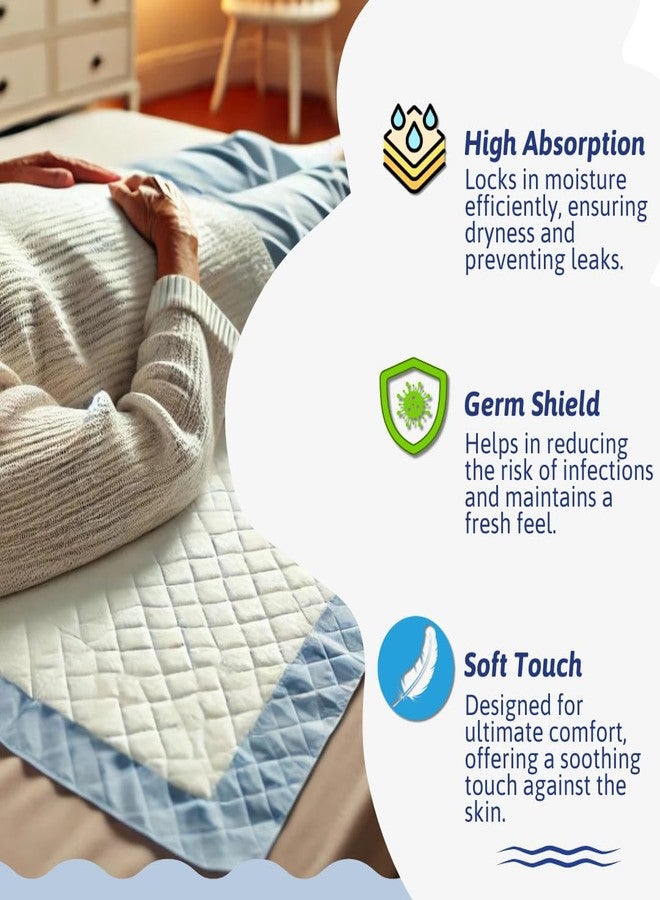 MIRACLE Disposable Underpads - Soft & Super Absorbent | 8-Hour Protection from Urine & Fecal Incontinence | Waterproof Bed & Surface Protector | 60x90 cm | Pack of 1 (10 Underpads) - Image 2