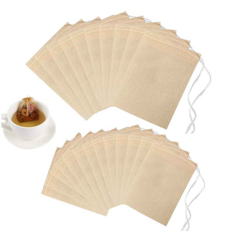 200 Pcs Loose Leaf Tea Bags Disposable Tea Filter Bags with Drawstring Unbleached Tea Bags for Loose Tea and Coffee 354x275 inch196x275 inch