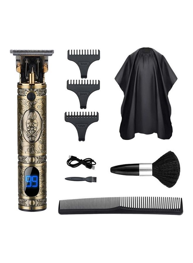 NIBEMINENT 4-Piece USB Rechargeable Hair Cutting Machine Gold 20x10x6cm