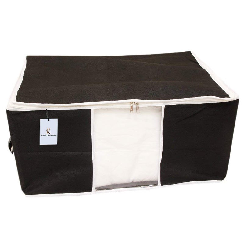 Kuber Industries Underbed Storage Bag Storage Organiser Blanket Cover Set of 2 Black Extra Large SizeCTLTC15231 - Image 3