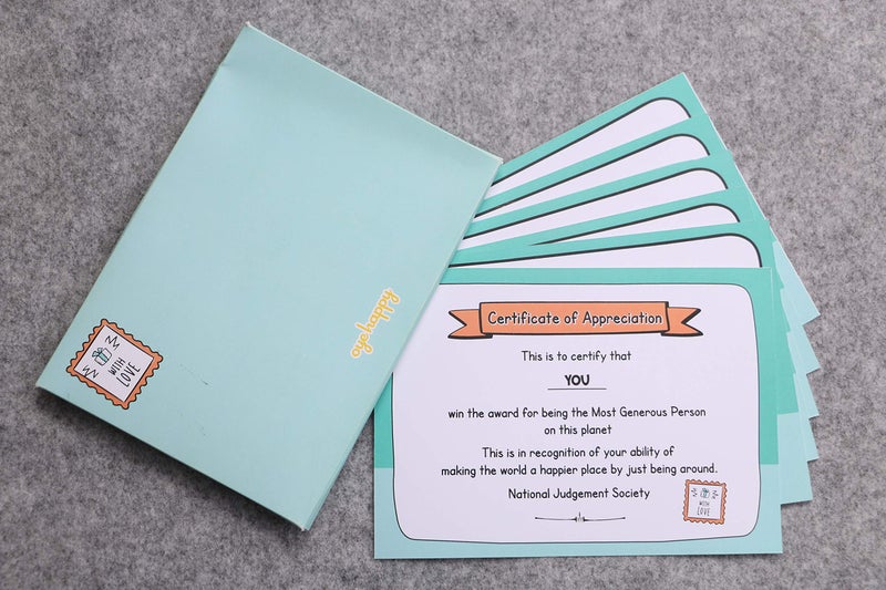Oye Happy - Thank You Cards with Messages and Certificate - 6 Greeting Cards for Husband/Wife/Friends/Parents to Gift on Birthday or Any Occasion - Image 5