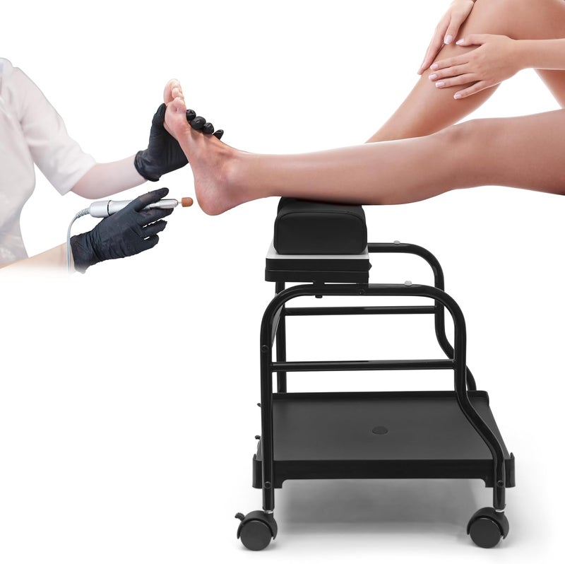 Elitzia Portable Pedicure Foot Cart Spa Pedicure Stand Foot Rest Beauty Salon Nail or Foot Bath Spa Portable Esthetician Trolley Professional Pedicure Stand Station Pedicure Bowl Cart ET27971 (Black)