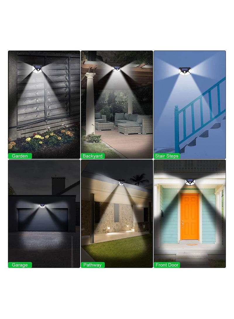 توبيز ضوء شمسي 100 LED مستشعر حركة 4 ضوء ساطع جانبي مع وضع خافت - مصباح أمان للممرات المنزلية في الهواء الطلق - Image 4