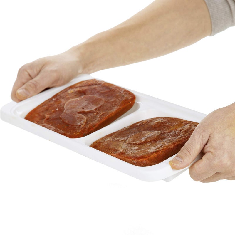 PrepWorks PKS-725 Dishwasher Safe 1 Cup 4 Serving Leftover Soup & Food Storage Freezer Pod Tray with Silicone Lid, Blue & White - Image 5