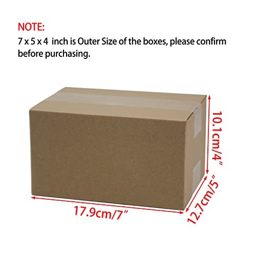 Sodissa 7x5x4 Inches Shipping Boxes, Brown Corrugated Cardboard Boxes for Small Bussiness, 25 Pack - Image 2