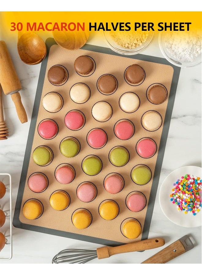 DUNISO 2Pcs Silicone Baking Mats, Reusable Pastry Mat，NonStick Heat Resistance Table Placemat Pad，Skidproof Waterproof，for Macarons Cookies,42*30cm - Image 4