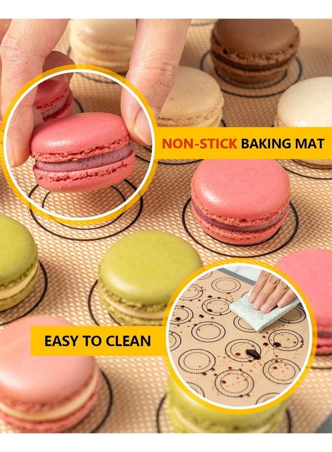 DUNISO 2Pcs Silicone Baking Mats, Reusable Pastry Mat，NonStick Heat Resistance Table Placemat Pad，Skidproof Waterproof，for Macarons Cookies,42*30cm - Image 3