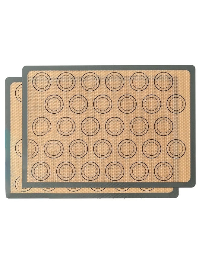 DUNISO 2Pcs Silicone Baking Mats, Reusable Pastry Mat，NonStick Heat Resistance Table Placemat Pad，Skidproof Waterproof，for Macarons Cookies,42*30cm - Image 1