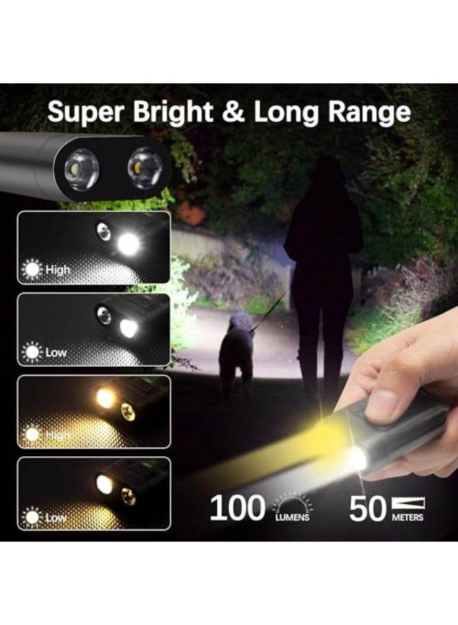 Keyring Torch, LED Super Bright Flashlight with Clip, EDC Torch with UV Light & 9 Lighting Modes for Emergency, USB C Rechargeable Pocket Torch with Magnetic Base [Energy Class A+++] - Image 2