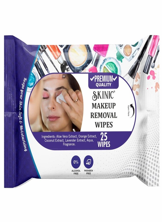 SKINIC مناديل سكينيك لإزالة المكياج | خالية من الكحول | خالية من المواد الكيميائية | مناديل مرطبة طبيعية لتنظيف لطيف وانتعاش (25 منديل) عبوة من قطعتين - Image 3