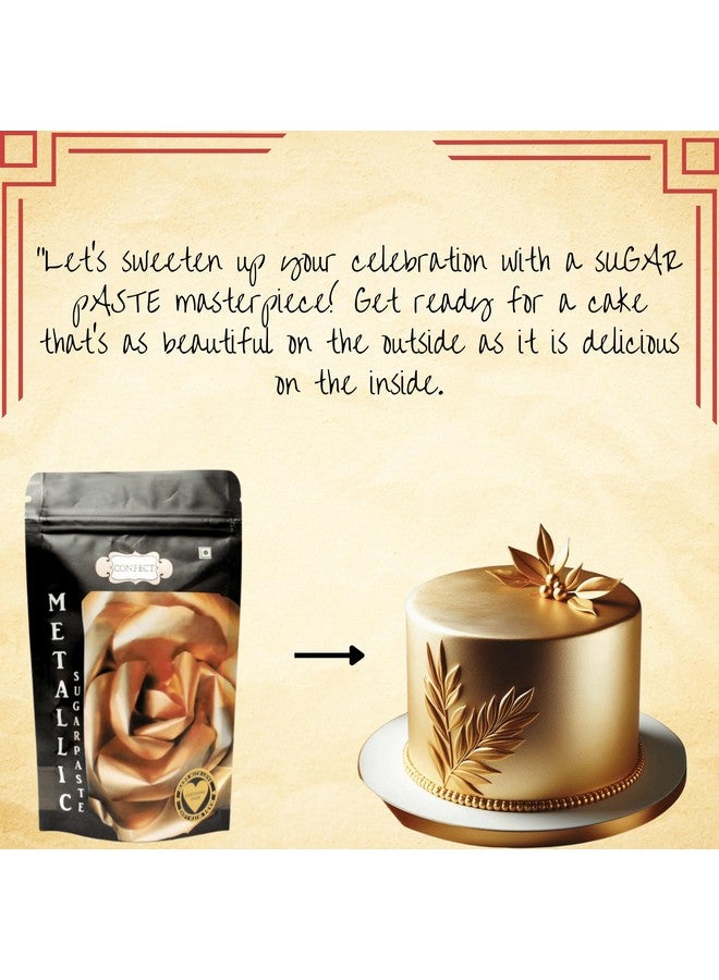 Confect Glistening Gold Metallic Sugar Paste | Edible Metallic Sugar Paste | Fondant for Cake Decoration | Edible Fondant Chefs Choice for Cake Decorating - 900 Gms - Image 5
