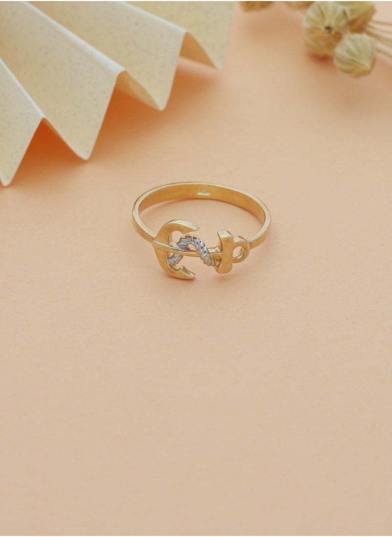 FK Jewellers - Gold Anchor Shaped Ring 18KT - FKJRN18KU6138 - Image 1