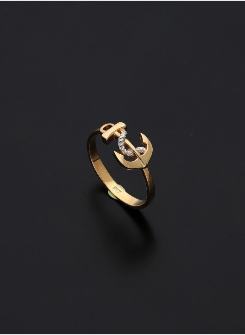 FK Jewellers - Gold Anchor Shaped Ring 18KT - FKJRN18KU6138 - Image 1