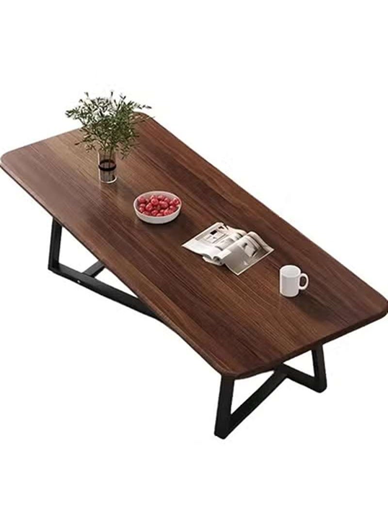 AGD Rectangular Coffee Table with Steel Frame Legs and Stylish Large Desktop, Stable Load-bearing Light Luxury Creative Tea Table, Suitable for Living Room, Office and Reception Room 120 x 60 x 45 cm - Image 1