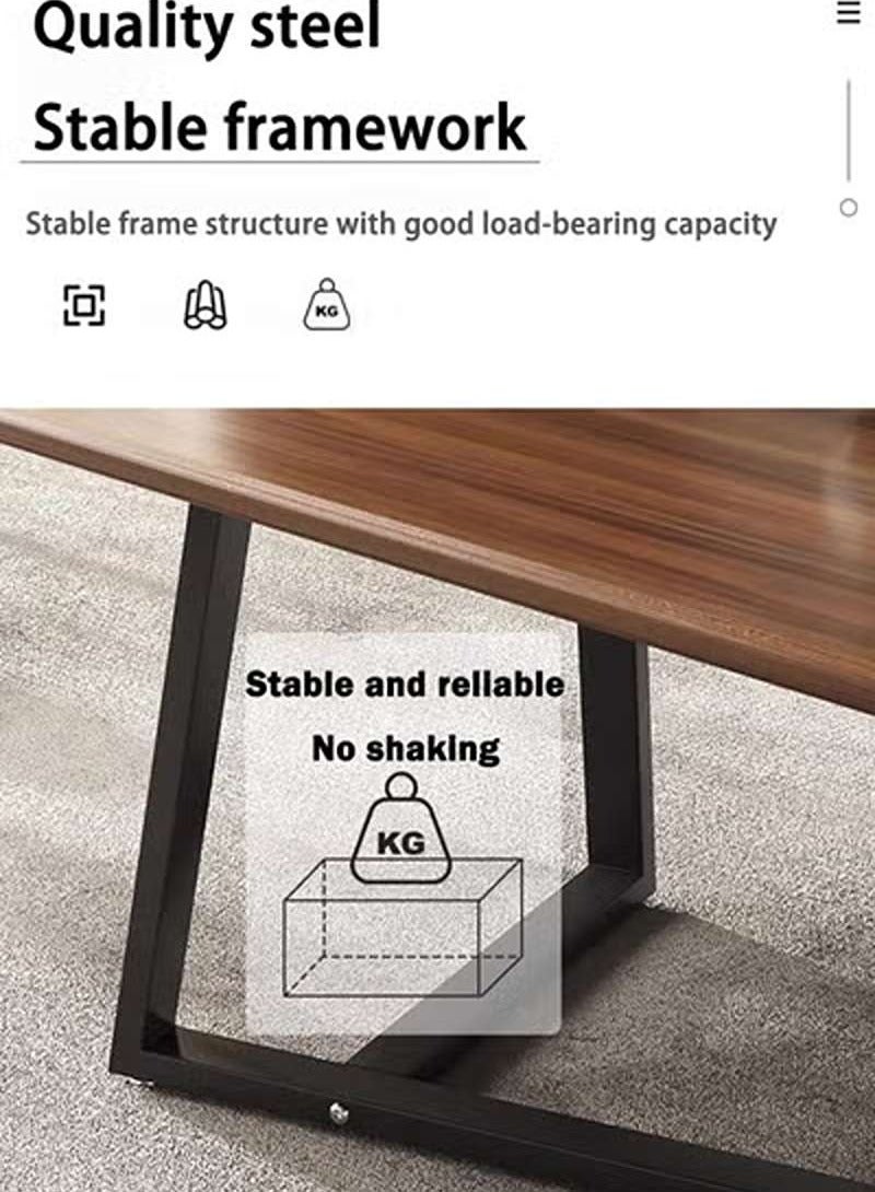 AGD Rectangular Coffee Table with Steel Frame Legs and Stylish Large Desktop, Stable Load-bearing Light Luxury Creative Tea Table, Suitable for Living Room, Office and Reception Room 120 x 60 x 45 cm - Image 5