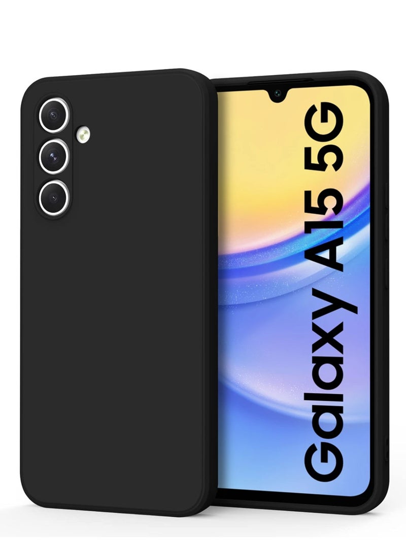 Techie Stylish TPU Silicone Back Cover Case for Samsung Galaxy A15 – Slim Fit Design, Smooth and Soft – Black  - Image 1