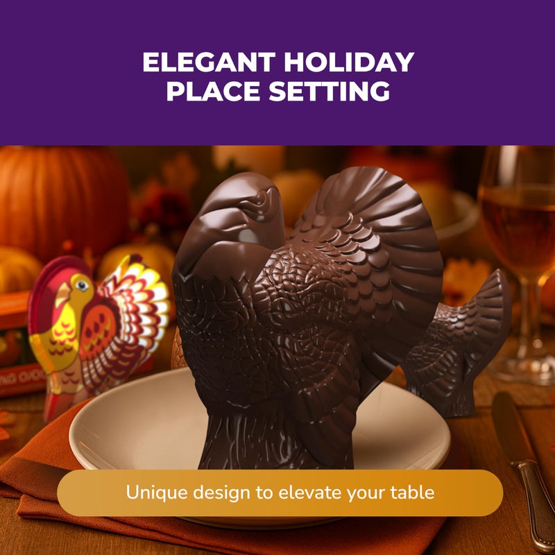Madelaine Dark Chocolate Turkey Candy - 1 oz Foil-Wrapped Thanksgiving Chocolates - Rich Fall Holiday Treats & Décor - 4 Pack Individually Wrapped Turkeys - Image 4