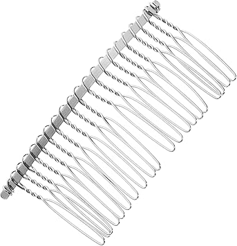 FUNOMOCYA 20 Teeth Metal Hair Comb Bridal Wedding Veil Comb Hair Wire Clips Twist for Wedding Fancy Diy HairPieces Headdresses Silver - Image 1