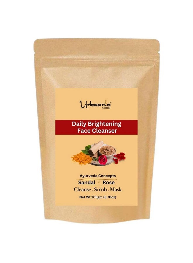 Urbaano Herbal Ayurveda Concepts Face Brightening Cleanser, Scrub, Mask (3-in-1) Instant Glow, Tan & Blackhead Remover, for All Skin Type, 100% Vegan Natural - 105gm - Image 1