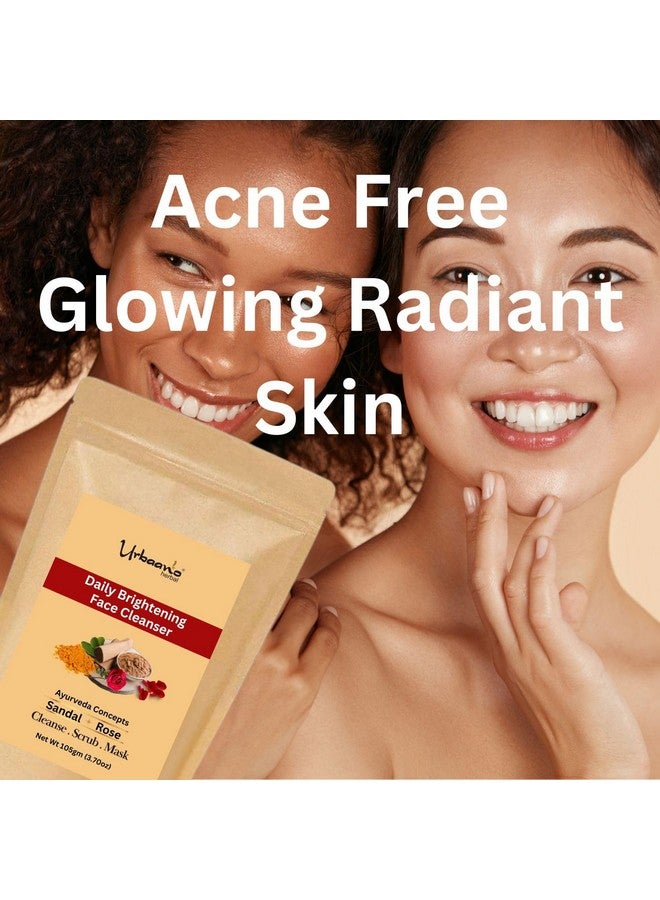 Urbaano Herbal Ayurveda Concepts Face Brightening Cleanser, Scrub, Mask (3-in-1) Instant Glow, Tan & Blackhead Remover, for All Skin Type, 100% Vegan Natural - 105gm - Image 5