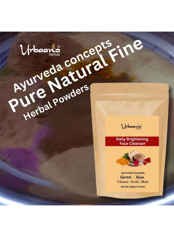 Urbaano Herbal Ayurveda Concepts Face Brightening Cleanser, Scrub, Mask (3-in-1) Instant Glow, Tan & Blackhead Remover, for All Skin Type, 100% Vegan Natural - 105gm - Image 3