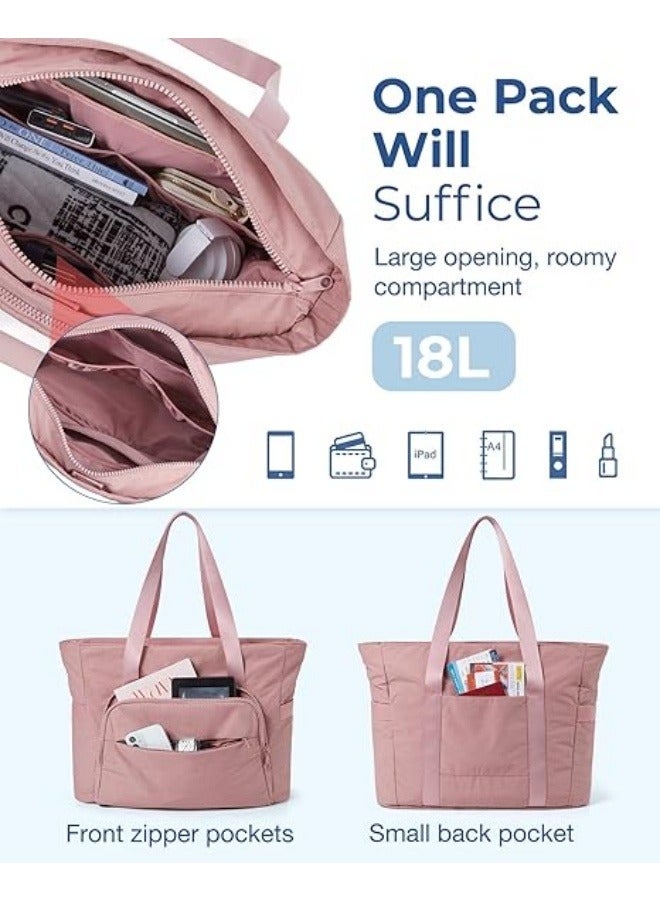 NIBEMINENT Tote Bag for Women, Lightweight Large Tote Bag with Yoga Mat Strap, Quilted Shoulder Bag Handbag for Travel Work Gym - Image 2