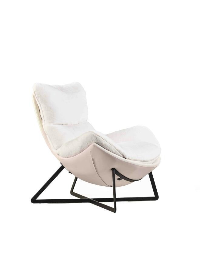 لوفت كرسي بذراعين REMO، BHE512X-3، عادي، 98X86.5X91.5، قماش، كريمي - أبيض، ظهر من البولي يوريثين كريمي - أبيض، إطار ساق معدني أسود - HM3203B-2/TX8203 S PU - Image 2