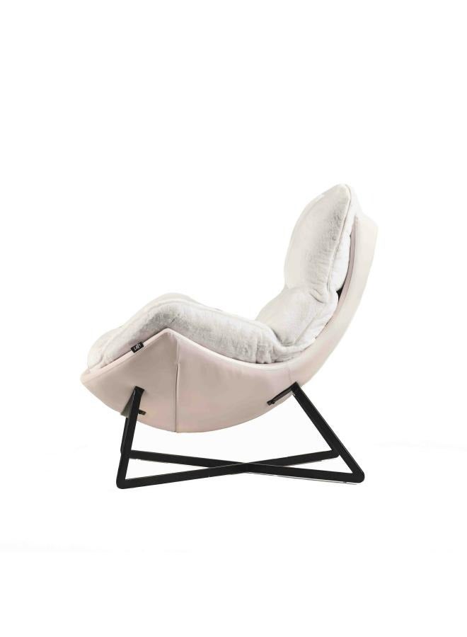 لوفت كرسي بذراعين REMO، BHE512X-3، عادي، 98X86.5X91.5، قماش، كريمي - أبيض، ظهر من البولي يوريثين كريمي - أبيض، إطار ساق معدني أسود - HM3203B-2/TX8203 S PU - Image 3