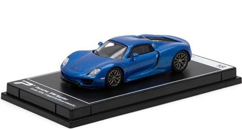 PosterCars - 1:64 Scale Porsche 918 Spyder Sapphire Blue Metallic Hypercar League Collection No.18 - Image 2