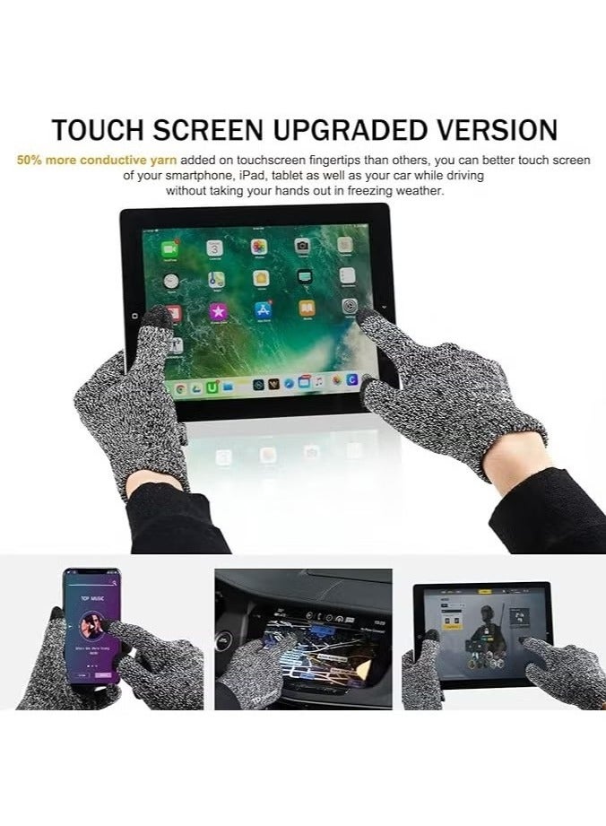 قفازات الشتاء ، قفازات دافئة تعمل باللمس مع بطانة متماسكة ناعمة حرارية - Image 2