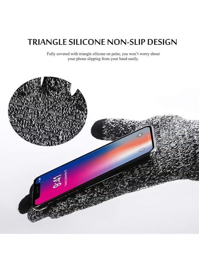 قفازات الشتاء ، قفازات دافئة تعمل باللمس مع بطانة متماسكة ناعمة حرارية - Image 4