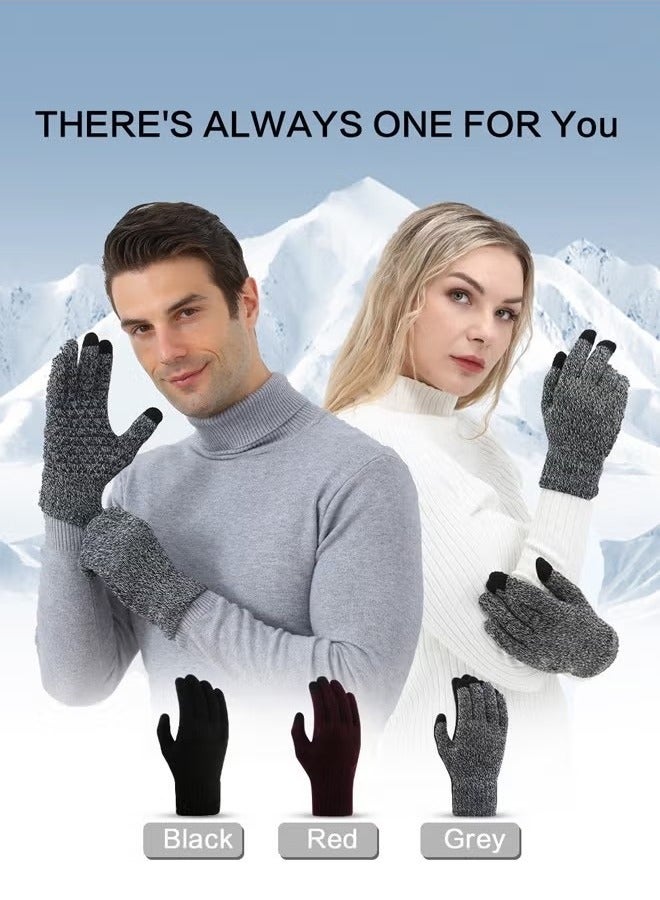 قفازات الشتاء ، قفازات دافئة تعمل باللمس مع بطانة متماسكة ناعمة حرارية - Image 5