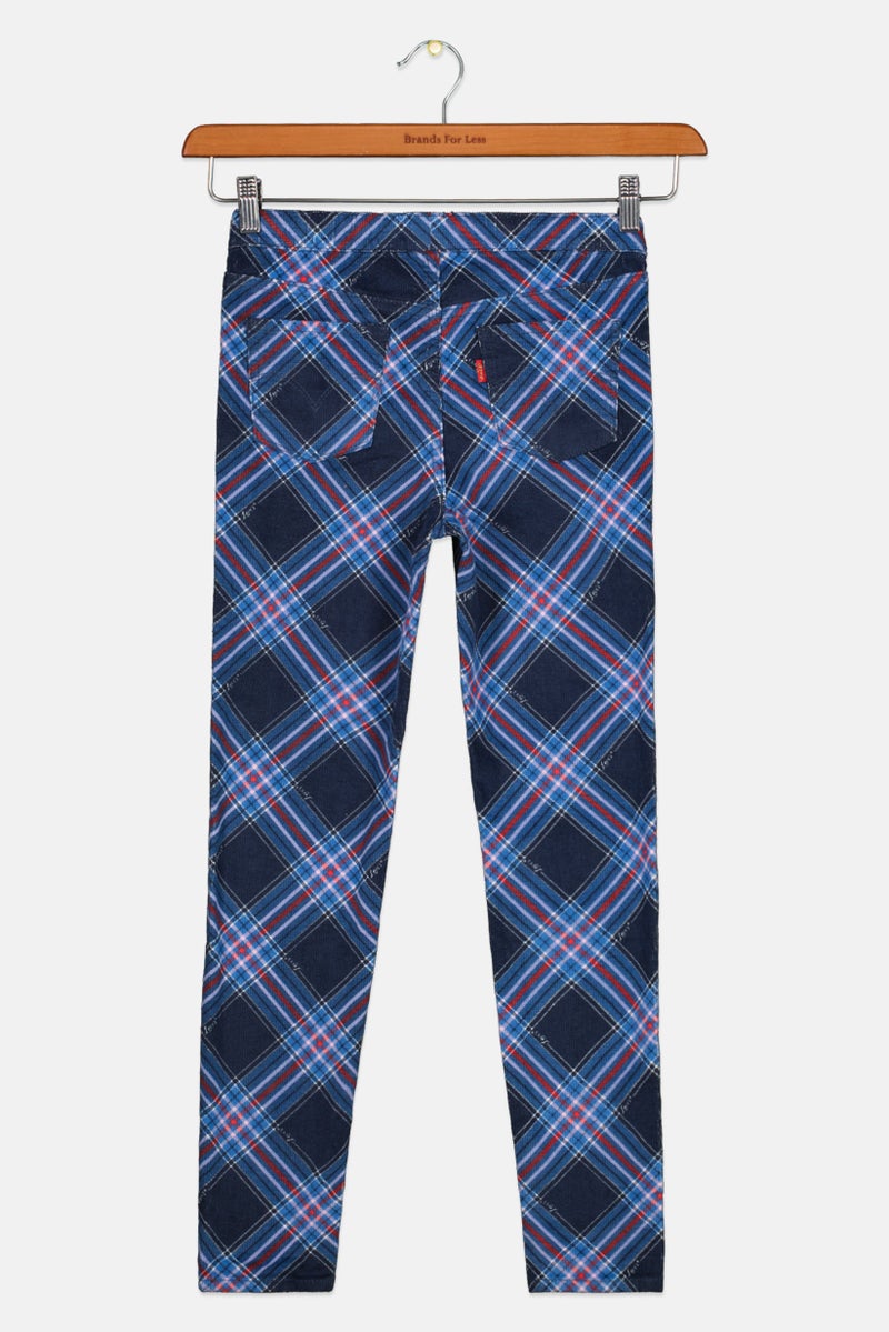 Levi's Kids Boys Plaid Pattern Pants, Navy Combo - Image 2