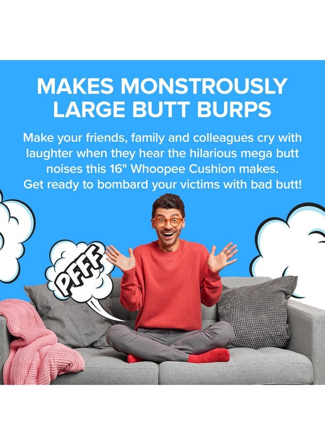 Laughing Smith - Jumbo Sized 16 Inch Whoopee Cushion - Giant Whoopee Fart Toy For Kids - Makes Great Big Mega Woopie Fart Sounds - The Funniest Fart Game, Joke Or Gag Gift Woopy Cushions - Image 1
