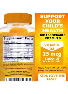 Feel Great 365 Feel Great Kids Vitamin D3 1000 IU Gummies | Kids Vitamin D Gummies for Healthy Bones, Mood, & Immune Support | Citrus Flavored Vegetarian D3 Gummies | 90 Day Supply  - Image 5