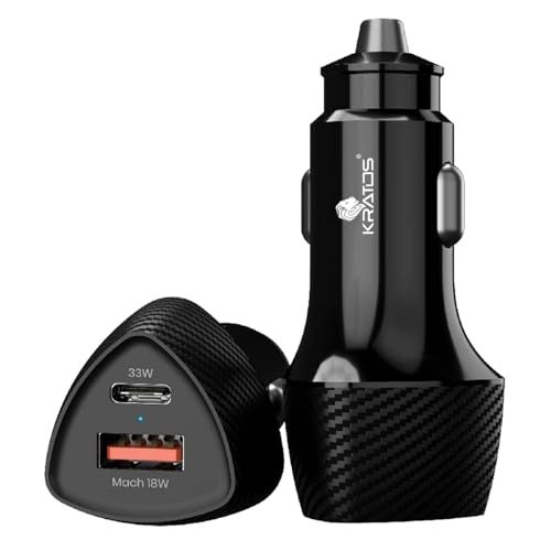 Kratos 51W PD + QC Fast Car Charger | Car Charger Type C Fast Charging | 12V Car Mobile Charger for iPhone & Android | Ultra-Compact Car Charging Adapter - Image 1