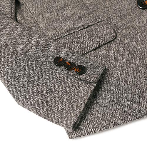 PLwedding Boy's 5 Pieces Tuxedos Toddler Formal Suits Set Kids Slim Fit Suit for Weddings Size 10 Linen - Image 4
