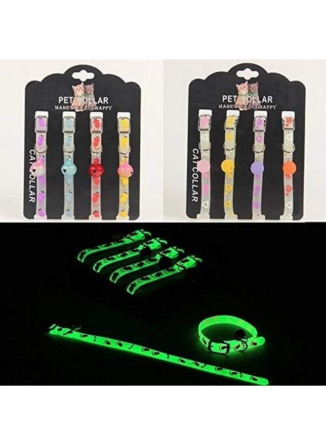 طوق قطط عاكس من الراديوم مع مشبك أمان قابل للتعديل وأجراس للجراء/القطط الصغيرة | حزام طوق قطط من الراديوم (قد يختلف اللون) - عبوة من قطعة واحدة - Image 2