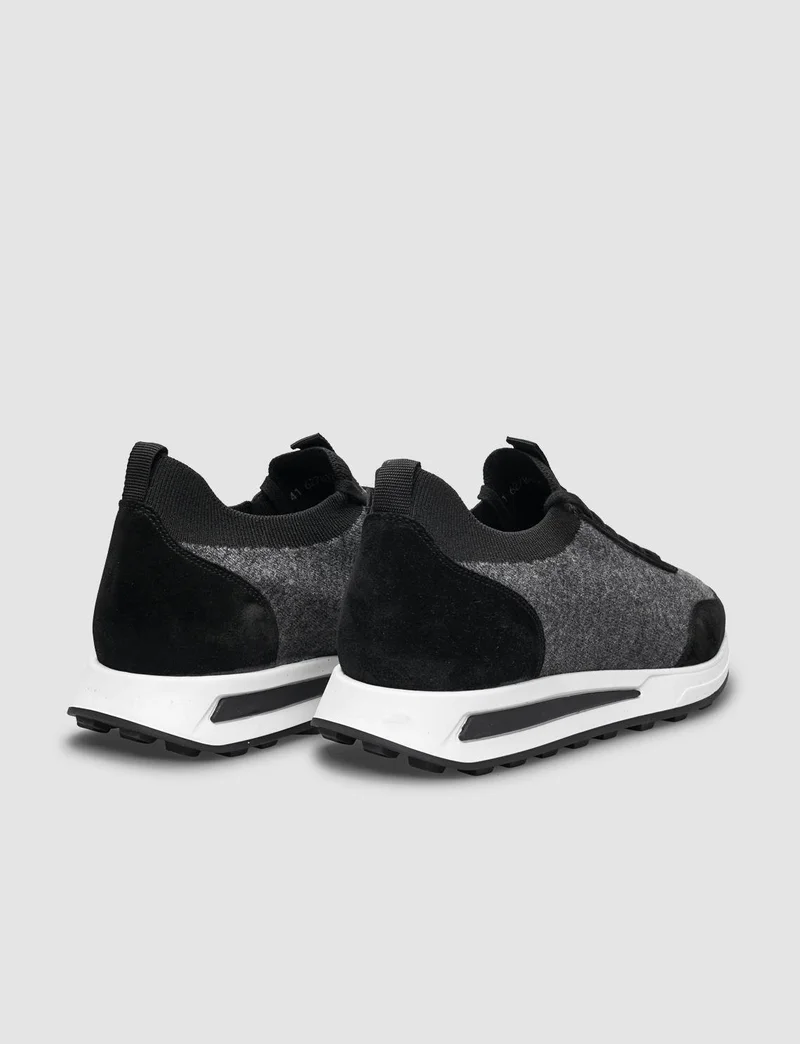 Cabani Knitwear Black Lace-Up Men's Sports Shoes