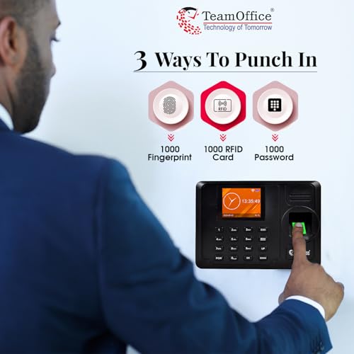 Team Office Z305W Biometric Attendance Machine | Cloud Software Supported | Fingerprint + RFID Card + Password | Wi-Fi | Battery Backup | Real-Time Employee Time Tracking | Office - Image 3