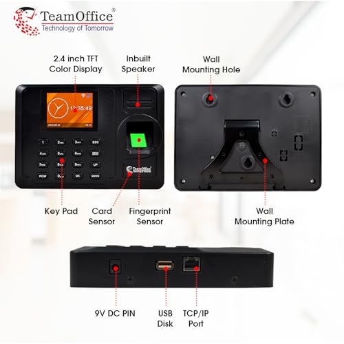 Team Office Z305W Biometric Attendance Machine | Cloud Software Supported | Fingerprint + RFID Card + Password | Wi-Fi | Battery Backup | Real-Time Employee Time Tracking | Office - Image 4
