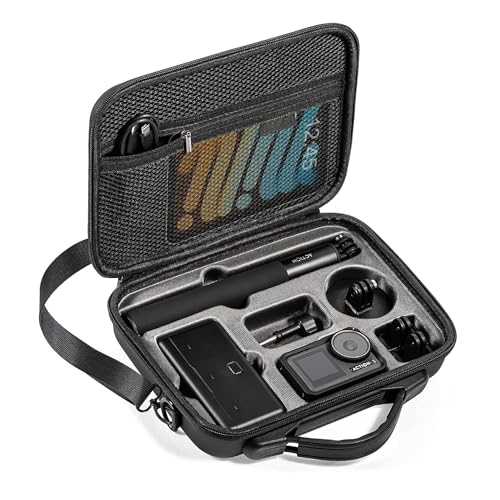 Careflection Storage Box for DJI OSMO Action 3 / DJI Action 4 Adventure Combo Water Proof Carry Case Shock Proof Action Camera, Hub Perfect Fit Bag : Protective Travel with Carabiner+Lanyard Ropes+Shoulder Straps - Image 2