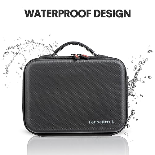 Careflection Storage Box for DJI OSMO Action 3 / DJI Action 4 Adventure Combo Water Proof Carry Case Shock Proof Action Camera, Hub Perfect Fit Bag : Protective Travel with Carabiner+Lanyard Ropes+Shoulder Straps - Image 3