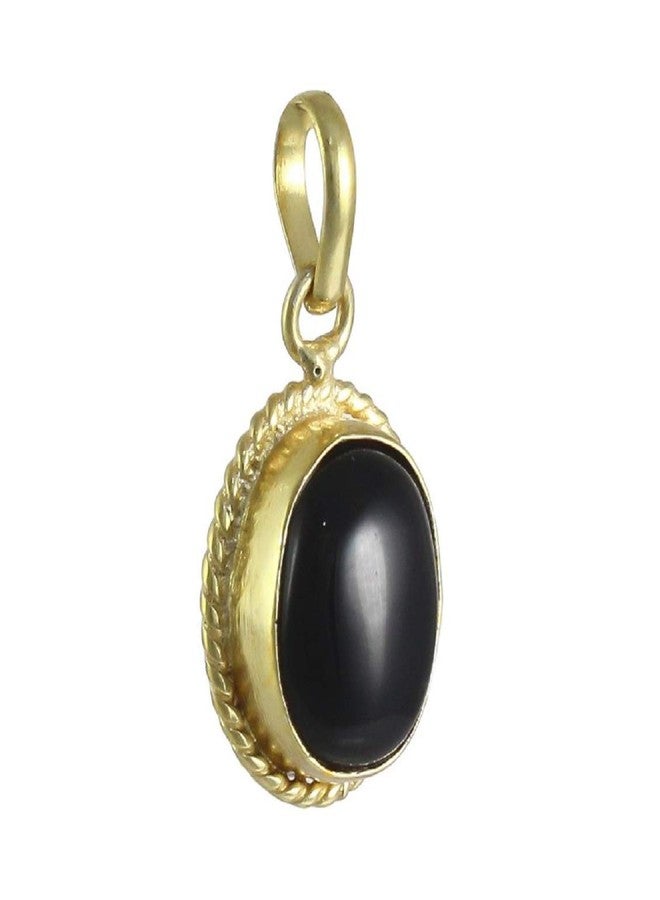 numeroastro Natural & Original Sulemani Hakik | Black Agate Pendant In Ashtadhatu (1 Pc) - Image 2