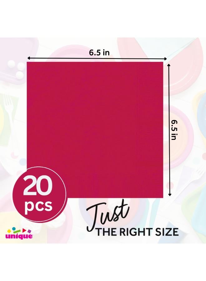 Unique Ruby Red Luncheon Napkin - Image 2