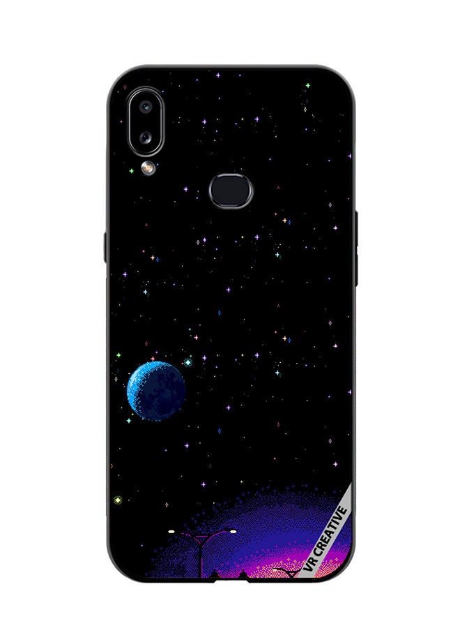 VR CREATIVE Protective Case Cover For Samsung Galaxy A10s 8-Bit Pixel Galaxy Design Multicolour - Image 1